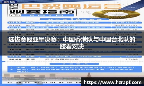 选拔赛冠亚军决赛：中国香港队与中国台北队的胶着对决